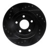 R1 89-90 Ford Thunderbird Front Right Drilled & Slotted Black Brake Rotor