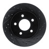 R1 82-90 Ford Mustang Rear Right Drilled & Slotted Black Brake Rotor