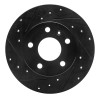 R1 02-08 Chevrolet Zafira (Mexico) Rear Left Drilled & Slotted Black Brake Rotor