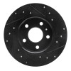 R1 02-08 Chevrolet Zafira (Mexico) Rear Left Drilled & Slotted Black Brake Rotor