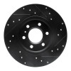 R1 06-06 Buick TERRAZA Rear Left Drilled & Slotted Black Brake Rotor