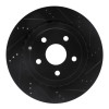 R1 08-17 Chevrolet SS Rear Right Drilled & Slotted Black Brake Rotor