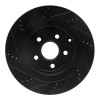 R1 08-17 Chevrolet SS Rear Right Drilled & Slotted Black Brake Rotor