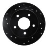R1 84-88 Pontiac 6000 Rear Left Drilled & Slotted Black Brake Rotor