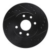 R1 90-93 Asuna SUNFIRE Front Right Drilled & Slotted Black Brake Rotor