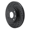 R1 90-93 Asuna SUNFIRE Front Left Drilled & Slotted Black Brake Rotor