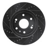 R1 09-20 Chevrolet TAHOE Front Right Drilled & Slotted Black Brake Rotor