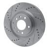 R1 07-15 Mazda CX-9 Front Left Drilled & Slotted Silver Brake Rotor