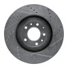 R1 07-15 Mazda CX-9 Front Left Drilled & Slotted Silver Brake Rotor