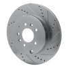 R1 07-15 Mazda CX-9 Rear Right Drilled & Slotted Silver Brake Rotor
