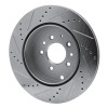 R1 07-15 Mazda CX-9 Rear Right Drilled & Slotted Silver Brake Rotor