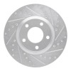 R1 04-15 Mazda 3 Front Right Drilled & Slotted Silver Brake Rotor