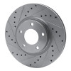 R1 04-15 Mazda 3 Front Left Drilled & Slotted Silver Brake Rotor