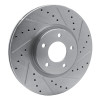 R1 07-13 Mazda 3 Front Right Drilled & Slotted Silver Brake Rotor