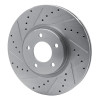 R1 07-13 Mazda 3 Front Left Drilled & Slotted Silver Brake Rotor