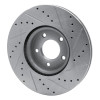 R1 07-13 Mazda 3 Front Left Drilled & Slotted Silver Brake Rotor