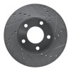 R1 04-13 Mazda 3 Front Right Drilled & Slotted Silver Brake Rotor