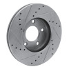 R1 04-13 Mazda 3 Front Right Drilled & Slotted Silver Brake Rotor