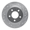 R1 04-13 Mazda 3 Rear Right Drilled & Slotted Silver Brake Rotor
