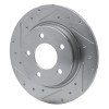 R1 04-13 Mazda 3 Rear Left Drilled & Slotted Silver Brake Rotor