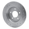 R1 04-13 Mazda 3 Rear Left Drilled & Slotted Silver Brake Rotor