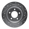 R1 04-13 Mazda 3 Rear Left Drilled & Slotted Silver Brake Rotor