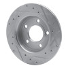 R1 04-13 Mazda 3 Rear Left Drilled & Slotted Silver Brake Rotor EDZ-80039L