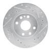 R1 99-03 Mazda Protege Front Right Drilled & Slotted Silver Brake Rotor