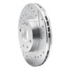 R1 99-03 Mazda Protege Front Right Drilled & Slotted Silver Brake Rotor