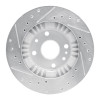 R1 99-03 Mazda Protege Front Right Drilled & Slotted Silver Brake Rotor