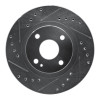 R1 99-03 Mazda Protege Front Left Drilled & Slotted Silver Brake Rotor