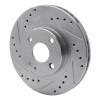 R1 99-03 Mazda Protege Front Left Drilled & Slotted Silver Brake Rotor