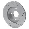 R1 90-93 Mazda Miata Front Left Drilled & Slotted Silver Brake Rotor