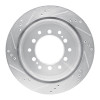 R1 10-24 Lexus GX460 Rear Right Drilled & Slotted Silver Brake Rotor