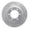 R1 10-24 Lexus GX460 Front Right Drilled & Slotted Silver Brake Rotor