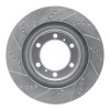 R1 10-24 Lexus GX460 Front Right Drilled & Slotted Silver Brake Rotor