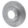R1 10-24 Lexus GX460 Front Left Drilled & Slotted Silver Brake Rotor