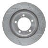 R1 08-21 Lexus LX570 Front Left Drilled & Slotted Silver Brake Rotor