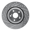 R1 08-21 Lexus NX200T Front Left Drilled & Slotted Silver Brake Rotor