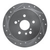 R1 04-10 Toyota SIENNA Rear Left Drilled & Slotted Silver Brake Rotor