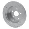R1 04-10 Toyota SIENNA Rear Left Drilled & Slotted Silver Brake Rotor