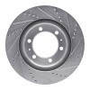 R1 03-23 Toyota FJ Cruiser Front Left Drilled & Slotted Silver Brake Rotor