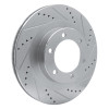 R1 03-09 Lexus GX470 Front Right Drilled & Slotted Silver Brake Rotor