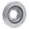 R1 03-09 Lexus GX470 Front Right Drilled & Slotted Silver Brake Rotor