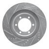 R1 03-09 Lexus GX470 Front Right Drilled & Slotted Silver Brake Rotor