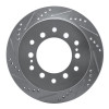 R1 01-09 Lexus GX470 Rear Left Drilled & Slotted Silver Brake Rotor