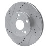 R1 01-05 Toyota RAV4 Front Left Drilled & Slotted Silver Brake Rotor