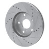 R1 01-05 Toyota RAV4 Front Left Drilled & Slotted Silver Brake Rotor