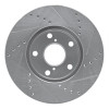 R1 01-05 Toyota RAV4 Front Left Drilled & Slotted Silver Brake Rotor