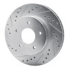 R1 63-82 Chevrolet Corvette Front Left Drilled & Slotted Silver Brake Rotor